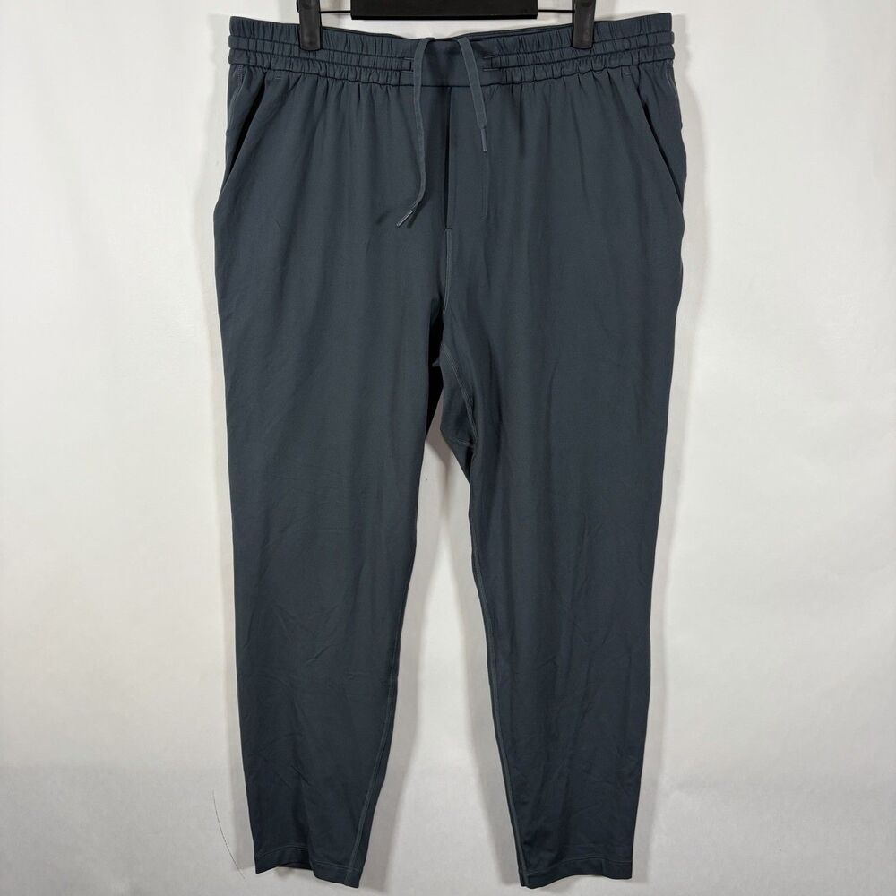Lululemon Jogger Track Pants Mens Size XL Gray 34x29 Drawstring Pockets Training